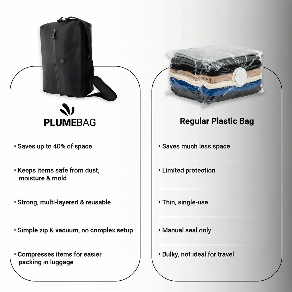 PLUMEBAG™ Compression Travel Bag – Smart Packing. Zero Stress.